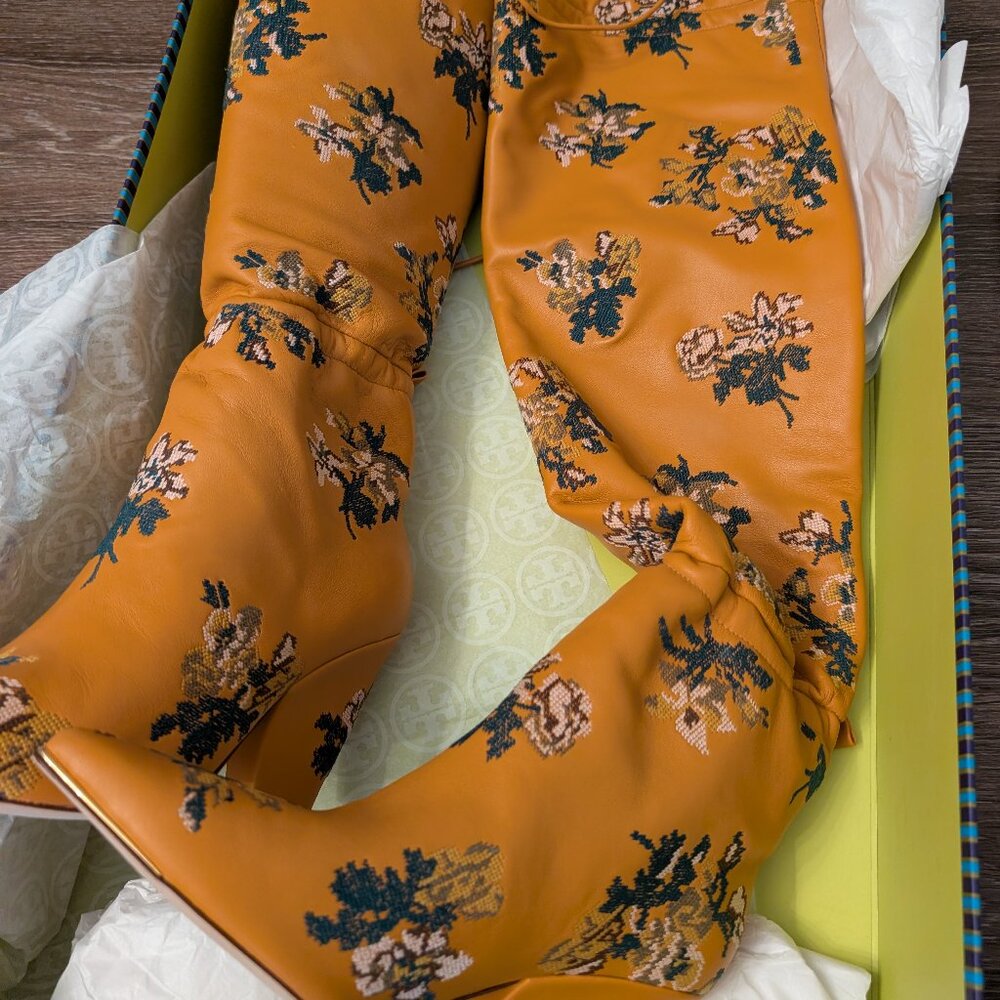 Embroidered Nappa Leather Boots